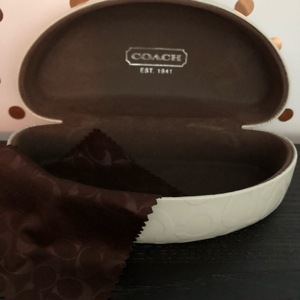 COACH white sunglasses case